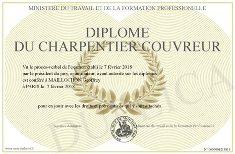 Diplome Du Charpentier Couvreur