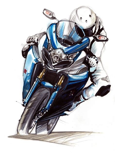 Marker And Pencil Sketches Rakesh Das Motorcycle Illustration