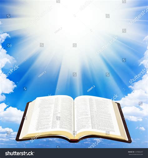 Open Bible Blue Background