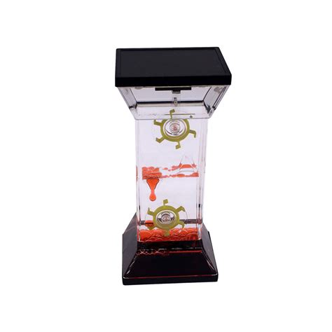 Red Color Plastic Acrylic Oil Liquid Hourglass Timer With Two Wheels In