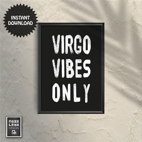 4 Virgo Zodiac Print Virgo Vibes Only Astrology Quote Etsy