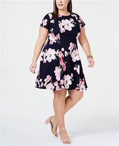  Howard Plus Size Floral Print A Line Dress Macy 39 S Plus Size