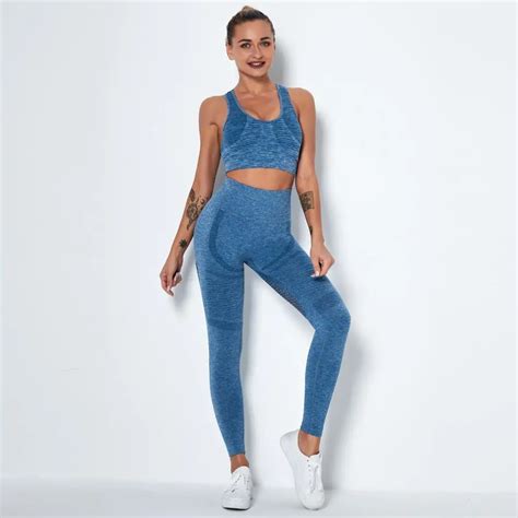 Seamless Yoga Set Women Fitness Clothing Gym Leggingscropped Shirts