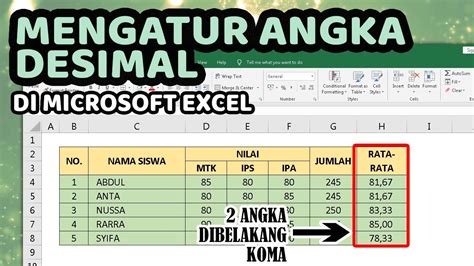 Cara Mengatur Angka Desimal Di Microsoft Excel Number Decimal Place