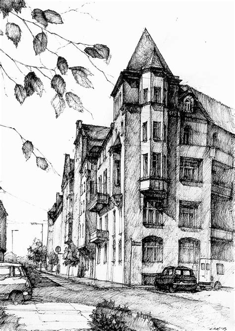 Draw Buildings Urban Sketching Step By Step Sketch Drawing Idea