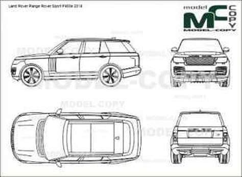 Land Rover Range Rover Sport P400e 2018 2d Drawing Blueprints
