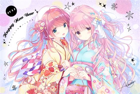 Wallpaper Anime Girls Happy New Year 2017 Japanese