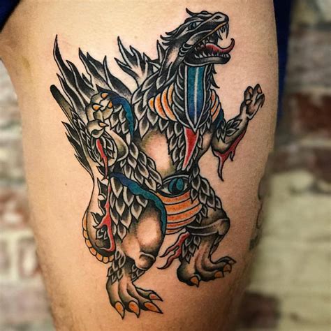 Top Traditional Godzilla Tattoo Best In Cdgdbentre