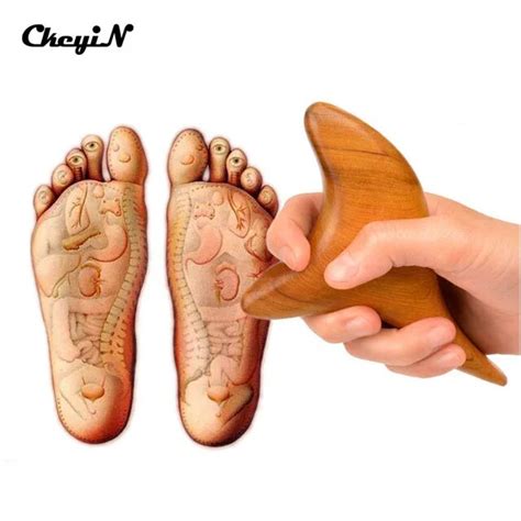 Ckeyin New Wooden Triangle Foot Body Massage Tool Acupressure Stick Health Foot Care Tool