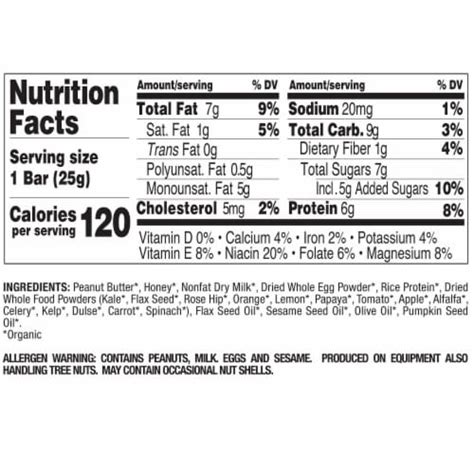 Perfect Bar Snack Size Peanut Butter Protein Bar 7 Oz Frys Food Stores