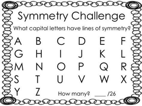 Symmetry Alphabet Challenge FREEBIE by I Love My Classroom | TpT