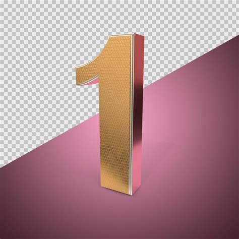 Premium Psd 3d Number 1 Gold Style