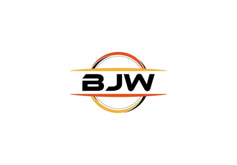 Bjw Letter Royalty Ellipse Shape Logo Bjw Brush Art Logo Bjw Logo For