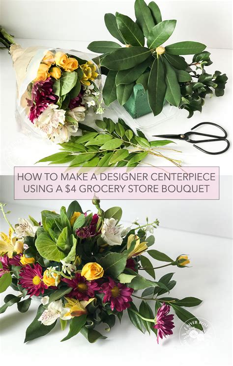 My favorite instagram florists — like brrch or wildfolk — employ this technique. How to make a $4 centerpiece with grocery store flowers