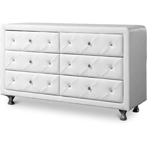 Baxton Studio Contemporary White Faux Leather Upholstered Dresser