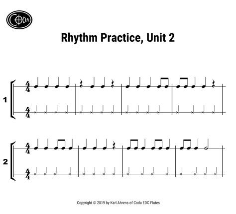 Rhythm Practice Unit 2 Coda Edc Flutes