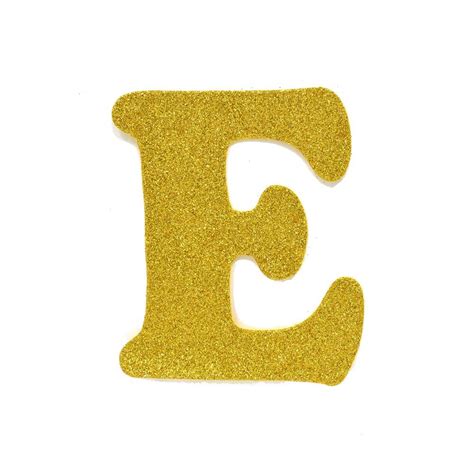 Eva Glitter Foam Letter Cut Out E Gold 4 12 Inch 12 Count
