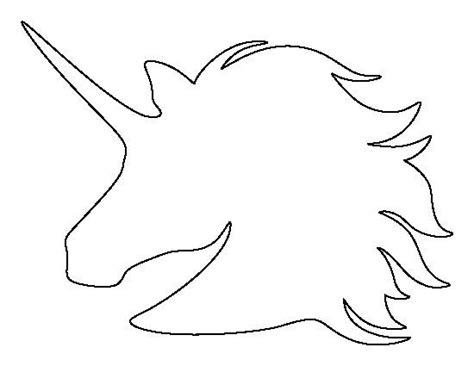 Unicorn Head pattern. Use the printable outline for crafts, creating