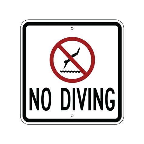 Aluminum No Diving Sign