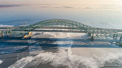 Photos And Video Above The Frozen Great South Bay Bridge Fire Island