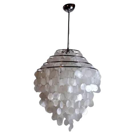 A 1970 Chandelier Made In Mother Of Pearl Lotus Flowers At 1stDibs