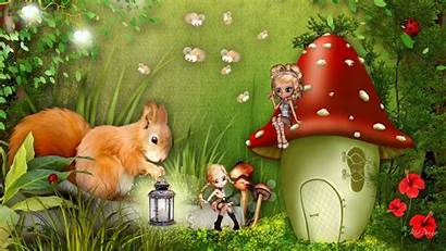 Squirrel Whimsical Pixies Fairy Fairies Brings Mushroom