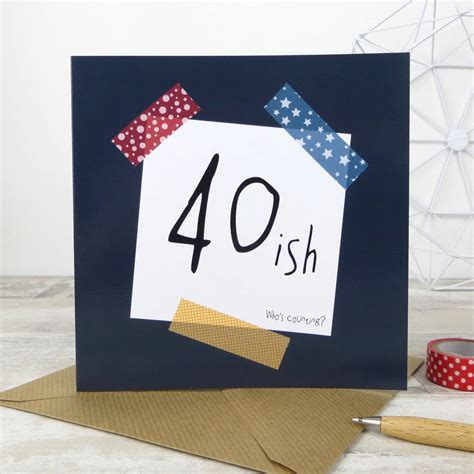 Birthday 40ish Whos Counting Funny Birthday Card By Wink Design