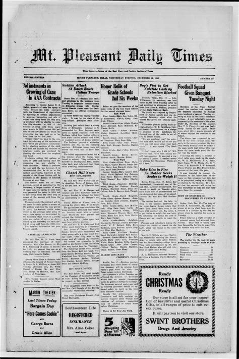 Mt. Pleasant Daily Times (Mount Pleasant, Tex.), Vol. 16, No. 255, Ed