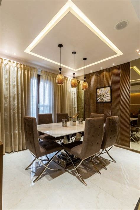 It hangs from the main false ceiling and looks like a hanging. Dining Room Gypsum Ceiling Design - Home Decor & Interior ...