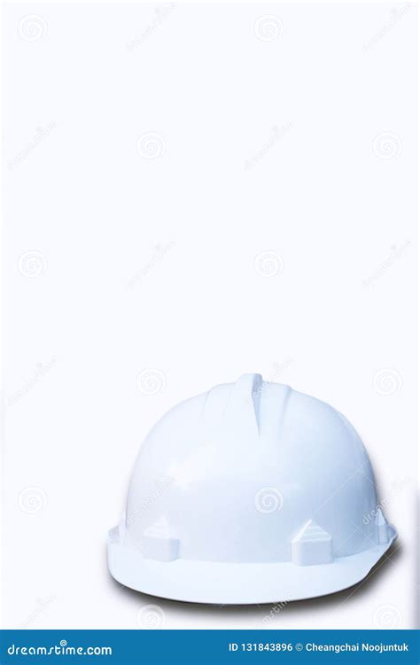 Engineer Hat White Color On White Background Stock Photo Image Of