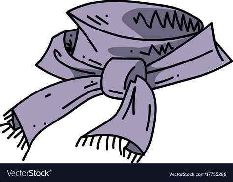 Scarf Cartoon Hand Drawn Image Royalty Free Vector Image