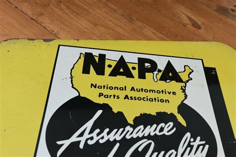 Vintage Napa Auto Parts 1950s Dual Sided Metal Sign Authentic Garage