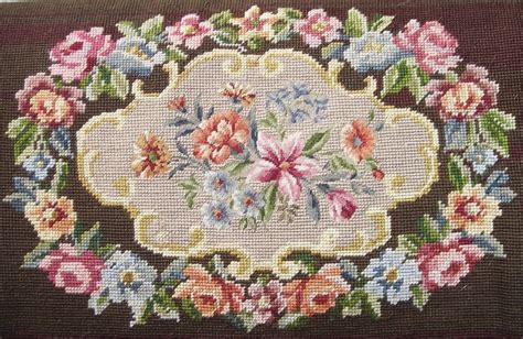 Victorian Needlepoint Footstool With Petit Point Center Collectors Weekly