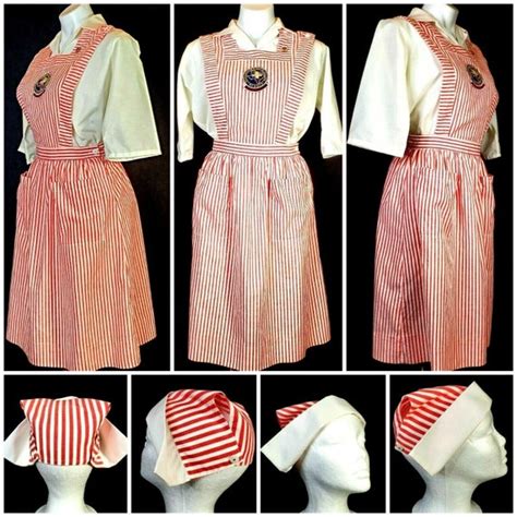 Vtg 1960s Candy Striper Uniform Dress Hat Shirt W Patch Etsy