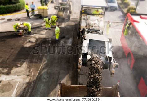 Highway Maintenance Workers Construction Site Stock Photo 773050159