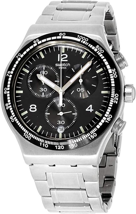 Swatch Mens Chronograph Quartz Watch With Stainless Steel Strap Yvs444g