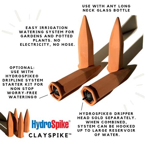 Buy Hydrospike Clayspike 4 Pack Plant Terracotta Watering Spikes Kit