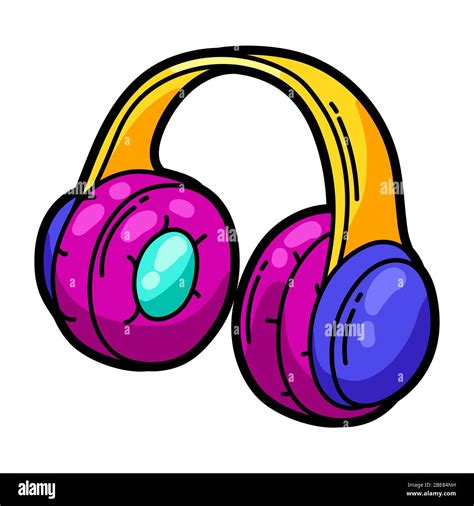 Ilustración De Auriculares Musicales De Dibujos Animados Imagen Vector