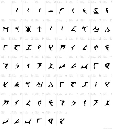 The klingon script used in from star trek: klingon font font