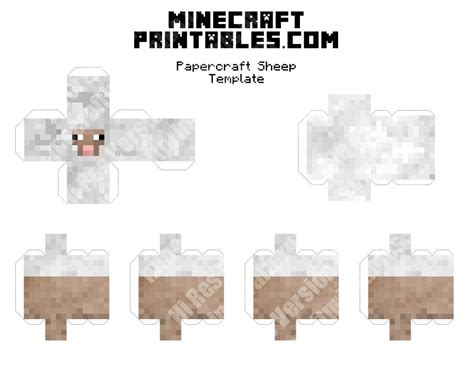 This picture will definitely surprise your child. Sheep - Printable Minecraft Sheep Papercraft Template