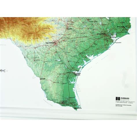 Hubbard Scientific Raised Relief Map Texas State Usa Maps By State