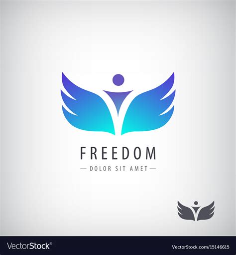 Freedom Logo Concept Man With Wings Royalty Free Vector