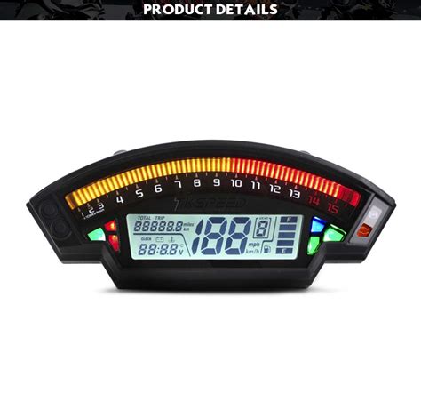 Universal Motorcycle Lcd Digital Speedometer Rpm Gear Km H