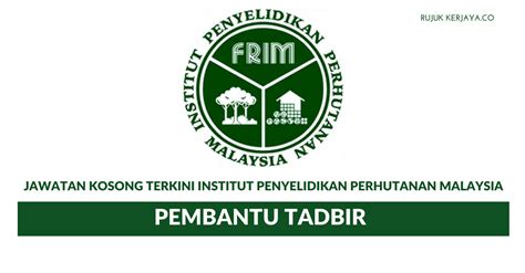 Hanya permohonan yang dibuat melalui sistem permohonan penjawatan online frim akan diproses. Permohonan Jawatan Pembantu Tadbir Institut Penyelidikan ...