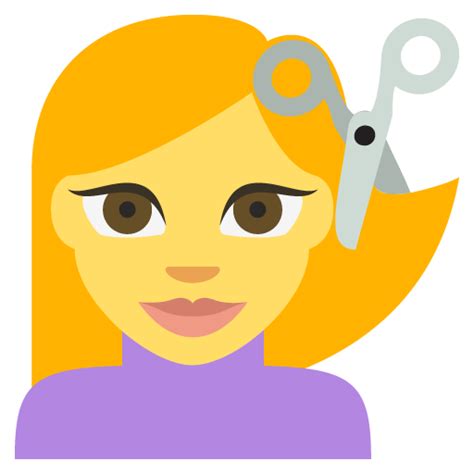 This emoji shows a person that will have their hair cut by a pair of scissors. Haircut | ID#: 150 | Emoji.co.uk