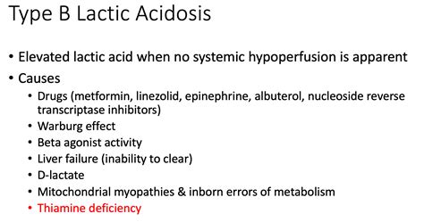 Type B Lactic Acidosis Elevated Lactic Acid When No GrepMed