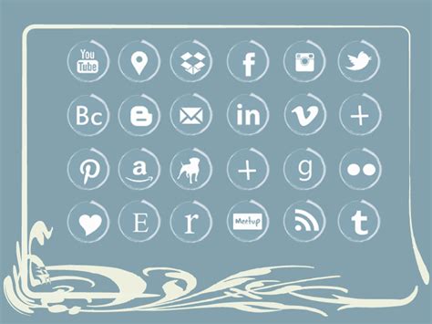 Semi Transparent Blue Gray Social Icons Pancake Ninja