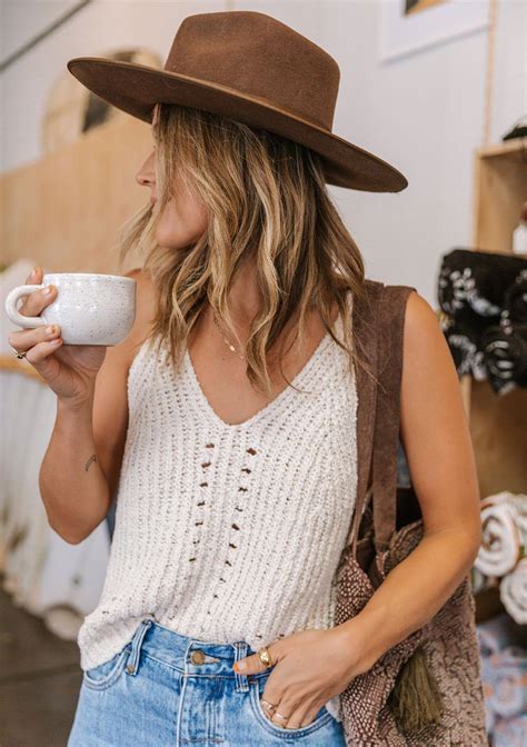 rustic ribbed sweater tank top lovestitch in 2021 knitted tank top outfit knitted top