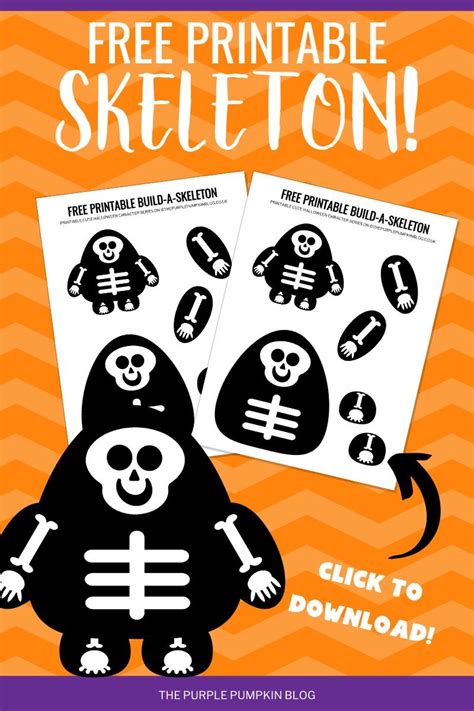 Build A Skeleton Free Printable Halloween Craft Halloween Preschool