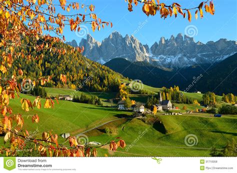 St Magdalena In The Dolomites Stock Photo Image Of